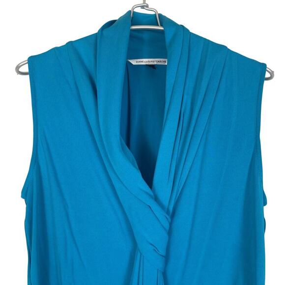 Diane Von Furstenberg Baker Dress In Blue SIZE 8 - Picture 3 of 7